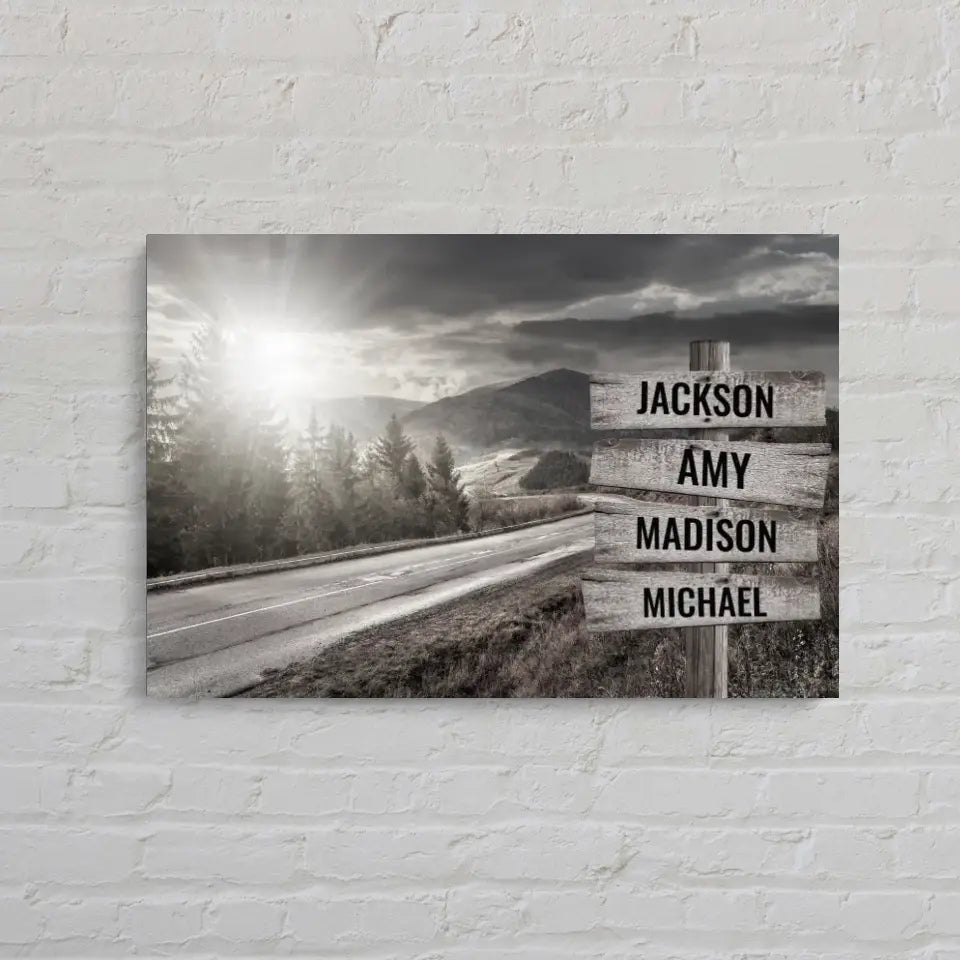 Autumn Road Multi-Names Premium Canvas