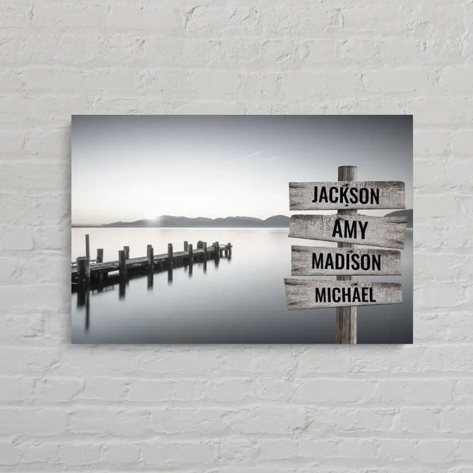 Ocean Dock Multi-Names Premium Canvas