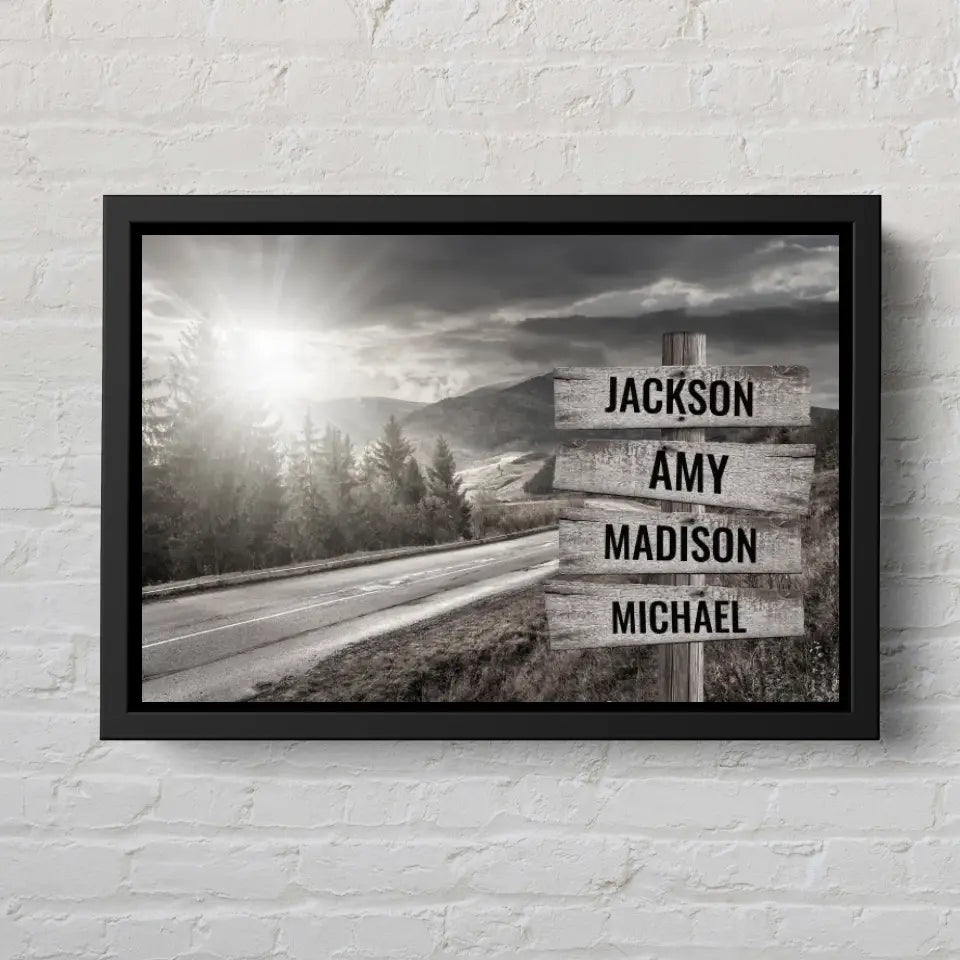 Autumn Road Multi-Names Premium Canvas