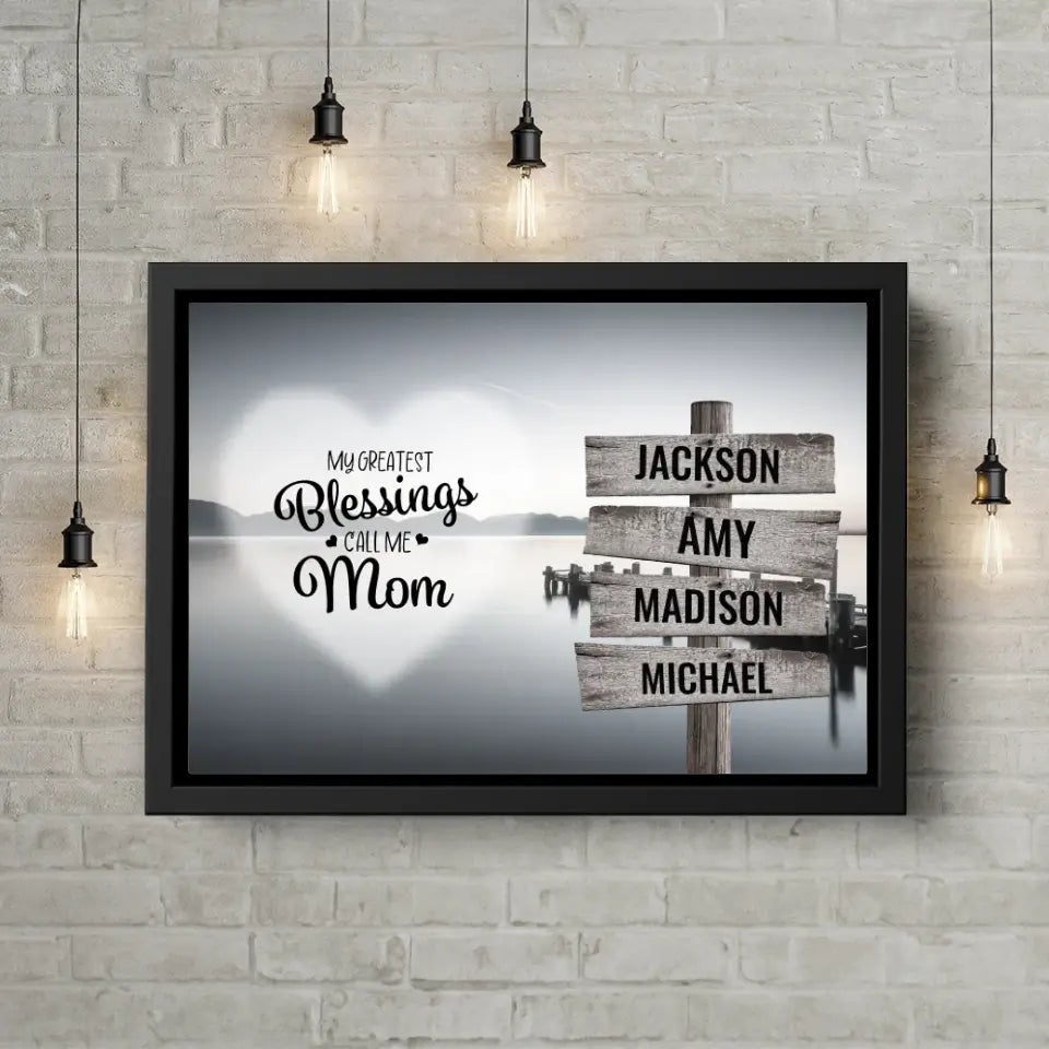 Greatest Blessings Ocean Dock Multi-Names Premium Canvas