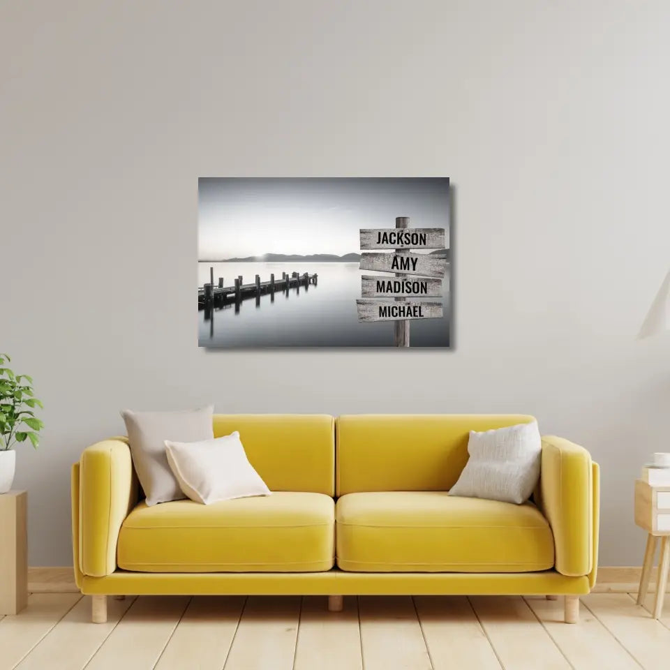 Ocean Dock Multi-Names Premium Canvas