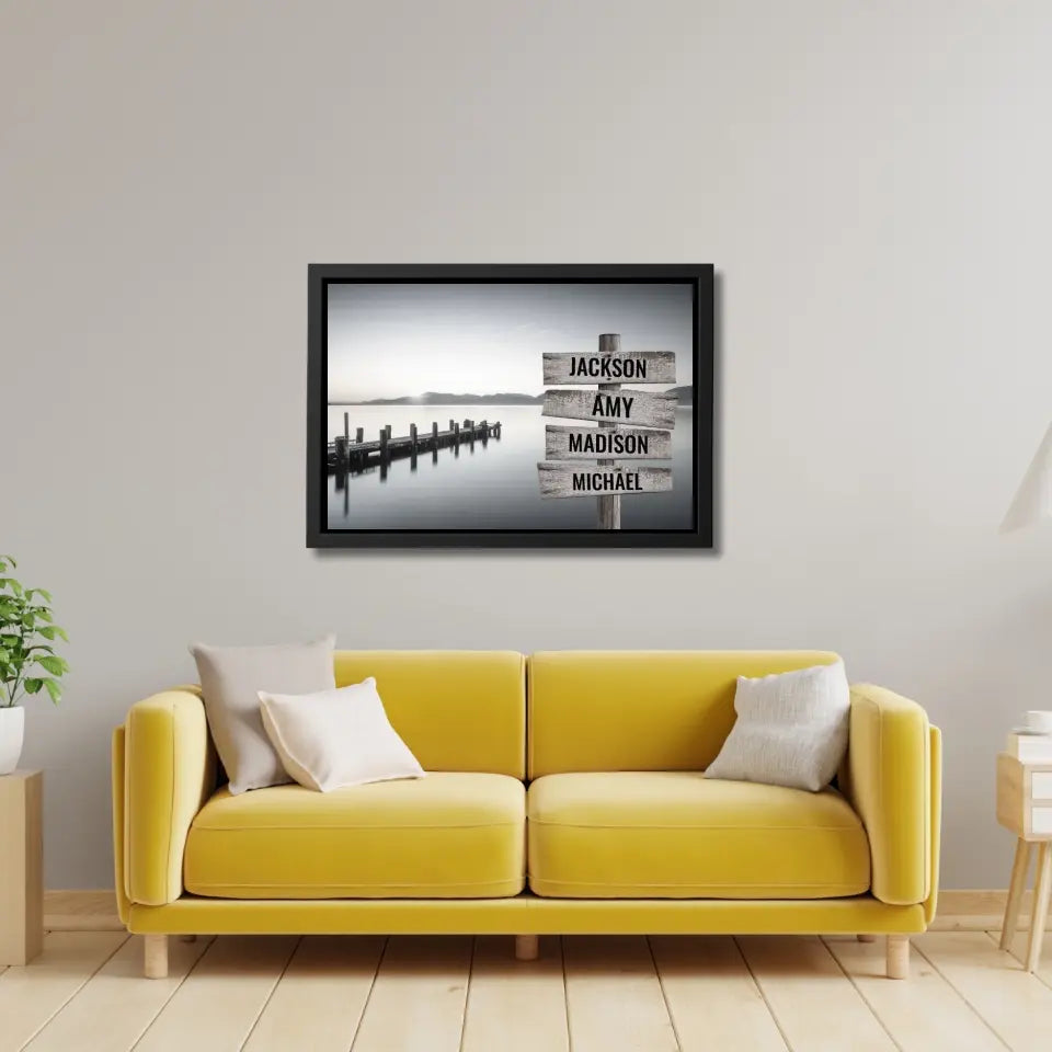 Ocean Dock Multi-Names Premium Canvas