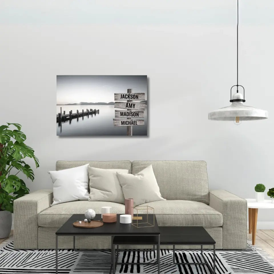 Ocean Dock Multi-Names Premium Canvas