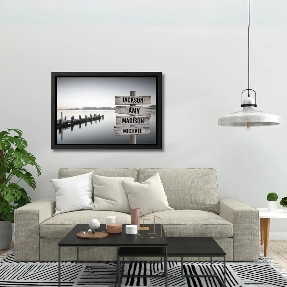 Ocean Dock Multi-Names Premium Canvas